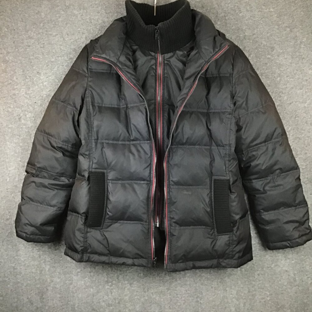 London Fog Hooded Down‎ Puffer Coat Jacket Sz L Men/Women/Unisex